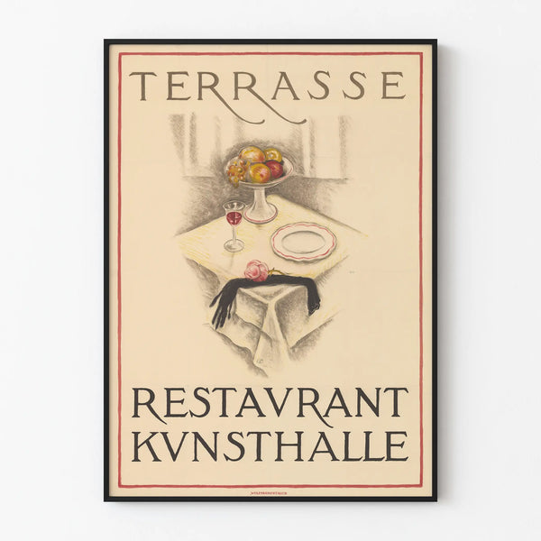 Vintage Poster Terrace Restaurant Kunsthalle - Classic Wall Decoration