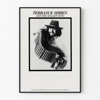 Vintage poster of Terrance Simien and The Mallet Boys