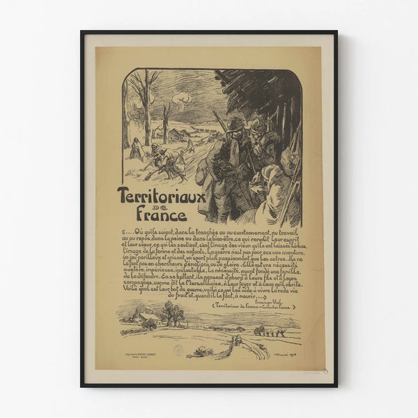 Vintage poster of French territories 1918 historical wall decoration