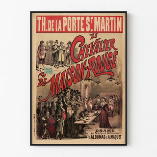 Vintage Poster of The Knight of Maison-Rouge at the Porte Saint-Martin Theatre