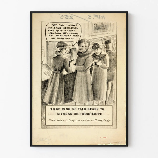 Vintage English poster on the prudence of military discussions
