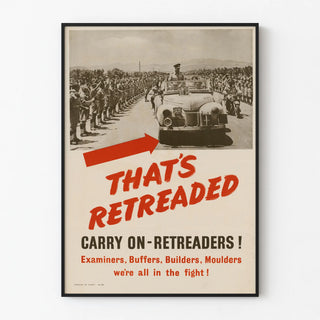 Vintage Propaganda Poster on Tire Retreading