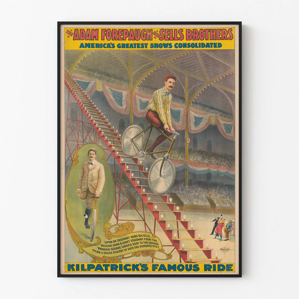 Vintage Poster of Adam Forepaugh and Sells Brothers - Kilpatrick's Famous Ride
