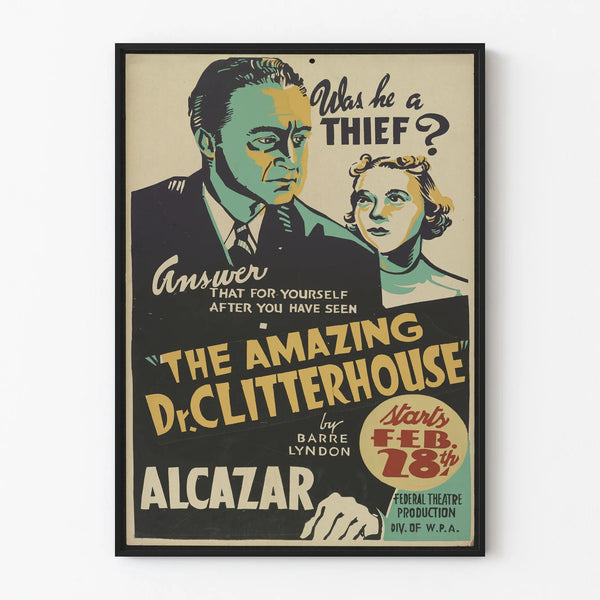 Vintage Poster 'The Amazing Dr. Clitterhouse' - Retro Wall Decoration