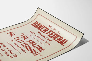 Vintage poster for the theater « The Amazing Dr. Clitterhouse » Baker Federal Theatre
