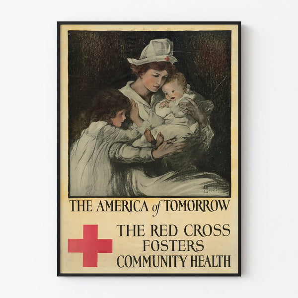 Vintage Poster Red Cross Community Health