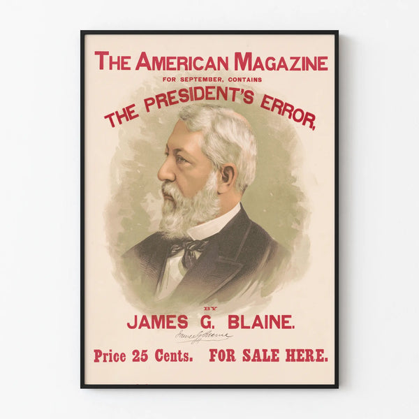 Vintage Poster The American Magazine – Portrait of James G. Blaine
