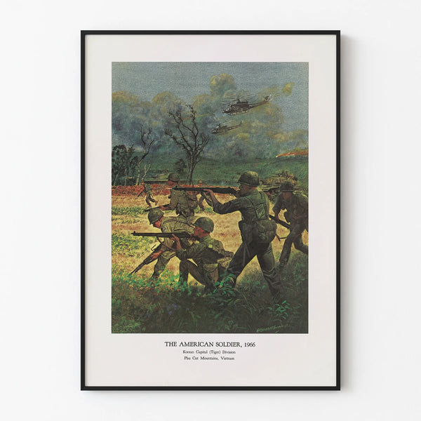 Vintage Poster of American Soldiers in Action, 1966