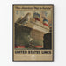 Vintage poster of United States Lines - American crossing to Europe