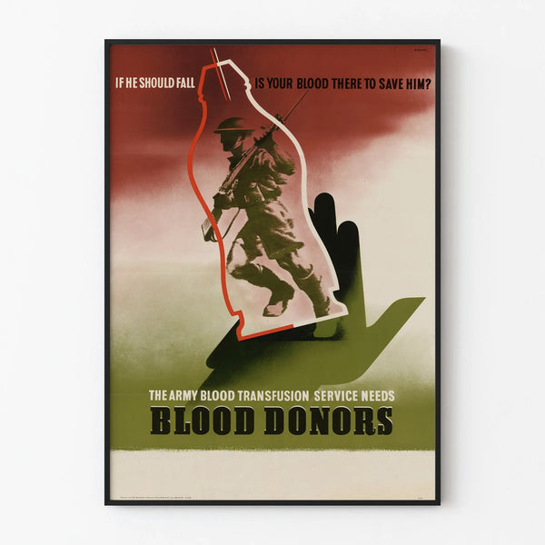 Vintage Army Blood Donation Poster - Decorative Military Poster