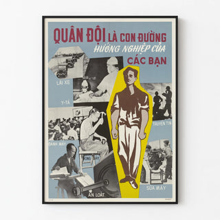 Vintage Vietnamese Poster Military Career