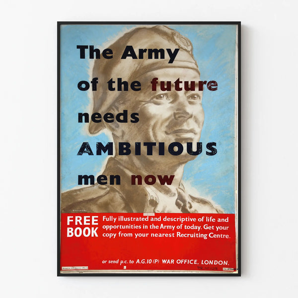 Vintage military recruitment poster The Army of the Future