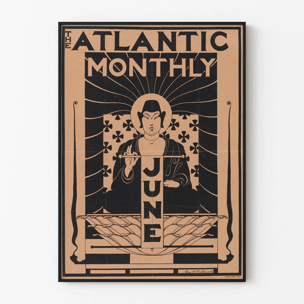 Vintage poster The Atlantic Monthly - June, stylized illustration