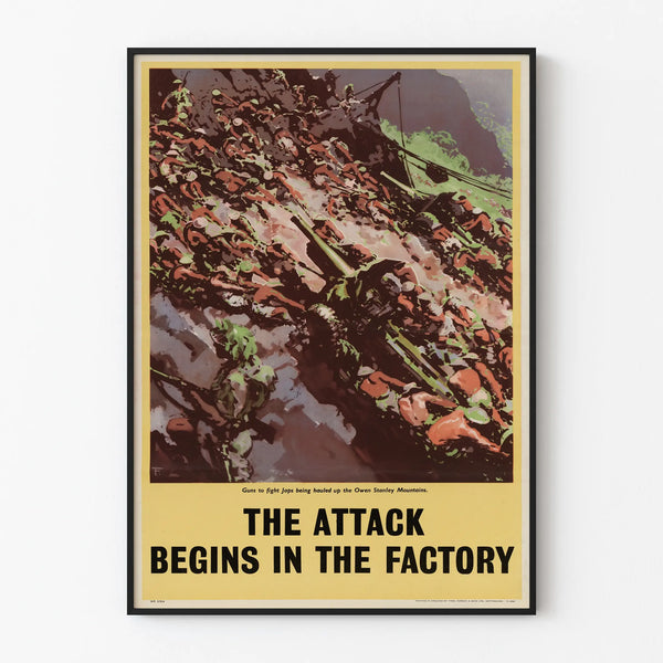 Vintage War Poster - The Attack Begins In The Factory