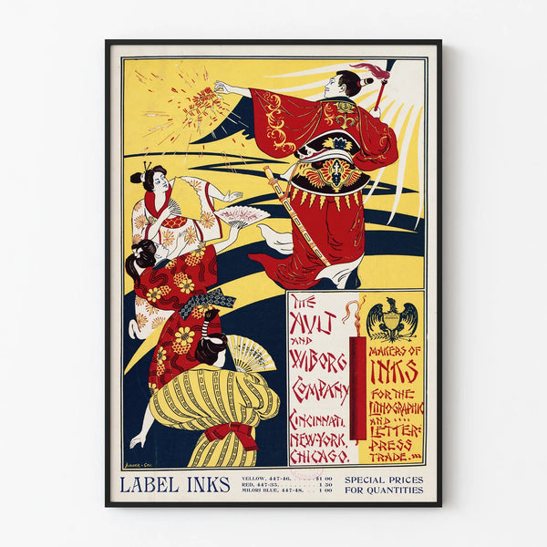 Vintage decorative poster 'Label Inks' by The Ault and Wiborg Company