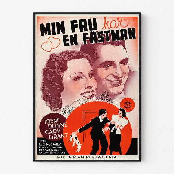 Vintage cinema poster Min Fru Har En Fästman