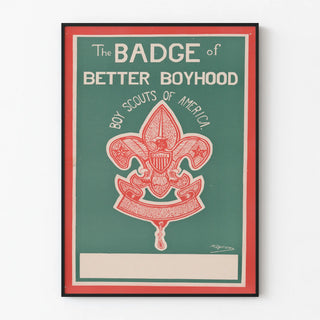 Vintage Poster of the Scouts of America Badge of Better Boyhood
