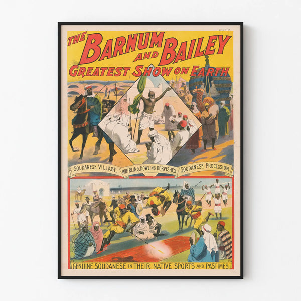 Vintage Barnum and Bailey Greatest Show on Earth Poster - Retro Wall Decoration