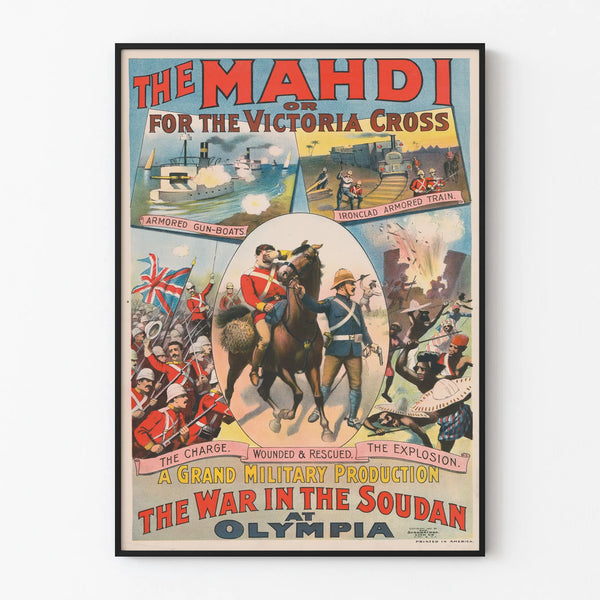 Vintage military poster The Mahdi the war in Sudan