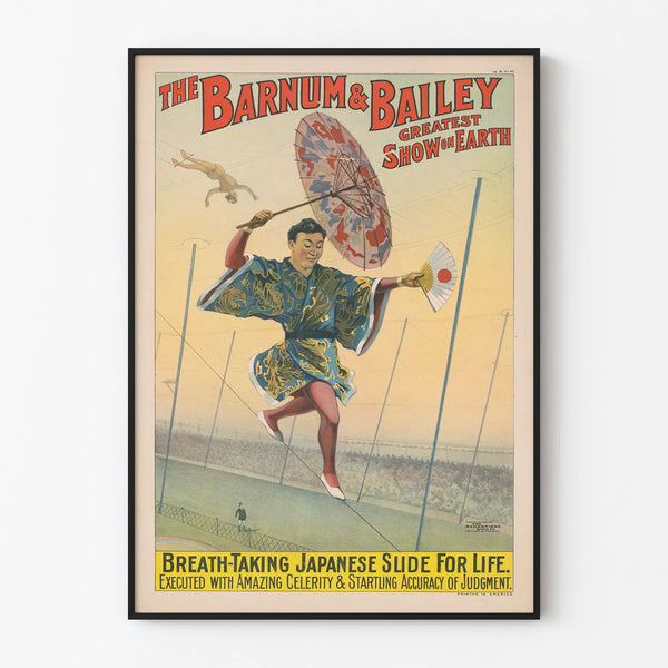 Vintage Poster Circus Barnum & Bailey - Japanese Acrobat on Wire