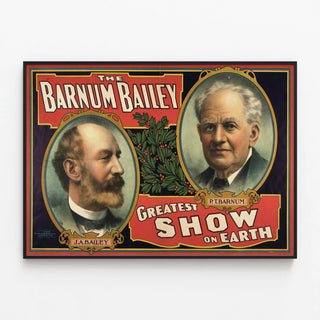 Vintage Poster The Barnum Bailey Greatest Show on Earth — framed artwork on a wall