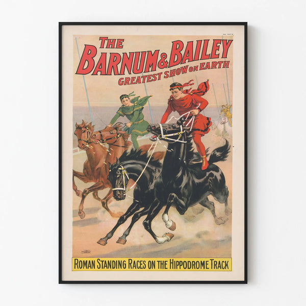 Vintage Barnum & Bailey Poster Roman Horseback Race