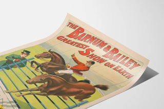 Vintage Poster Barnum & Bailey - Pony Jumping of Jupiter and Joy