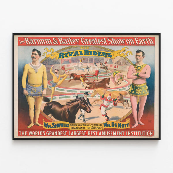 Vintage Poster The Barnum & Bailey Greatest Show on Earth — framed artwork on a wall