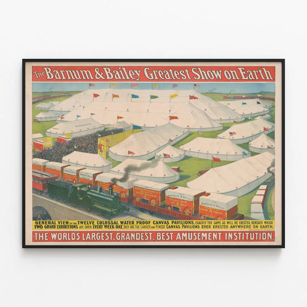 Vintage Poster Barnum & Bailey Greatest Show on Earth — framed artwork on a wall
