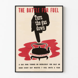Vintage Poster for Energy Conservation Awareness - The Battle for Fuel