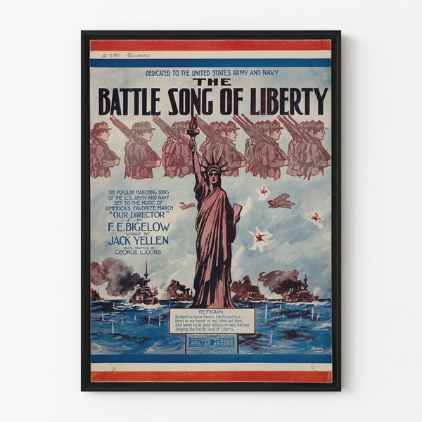 Vintage Poster The Battle Song of Liberty - Patriotic Wall Decoration