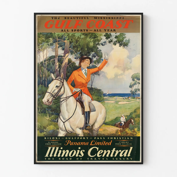Vintage poster of Gulf Coast Sports and Equestrian Illinois Central