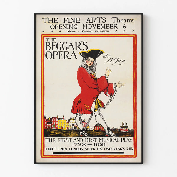 Classic Poster The Beggar's Opera - Vintage Theater Wall Decoration