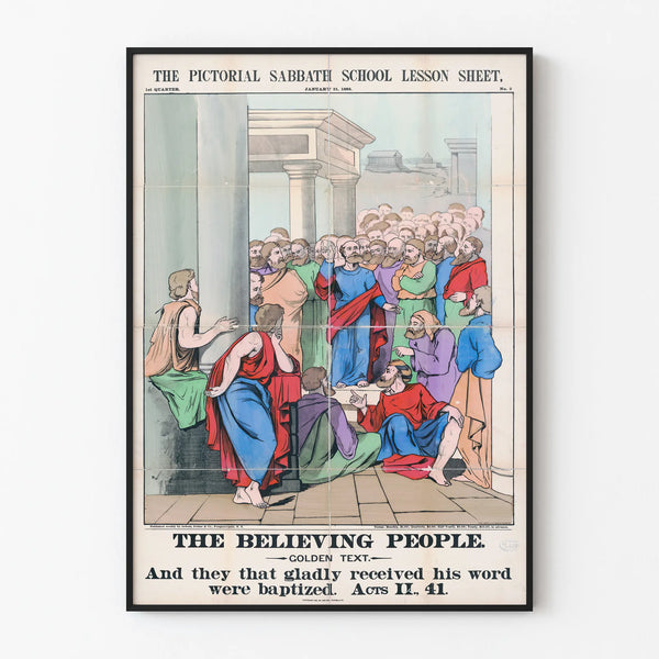 Vintage poster 'The Believing People' decorative - Religious art vintage