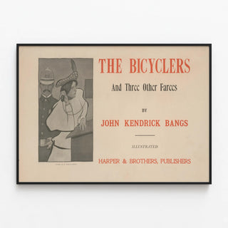 Vintage Poster The Bicyclers by John Kendrick Bangs — framed artwork on a wall