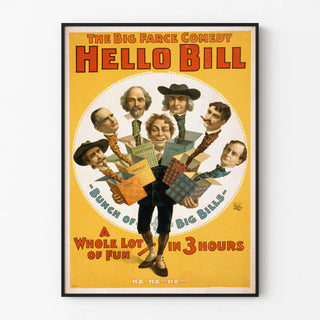 Vintage theater comedy poster Hello Bill