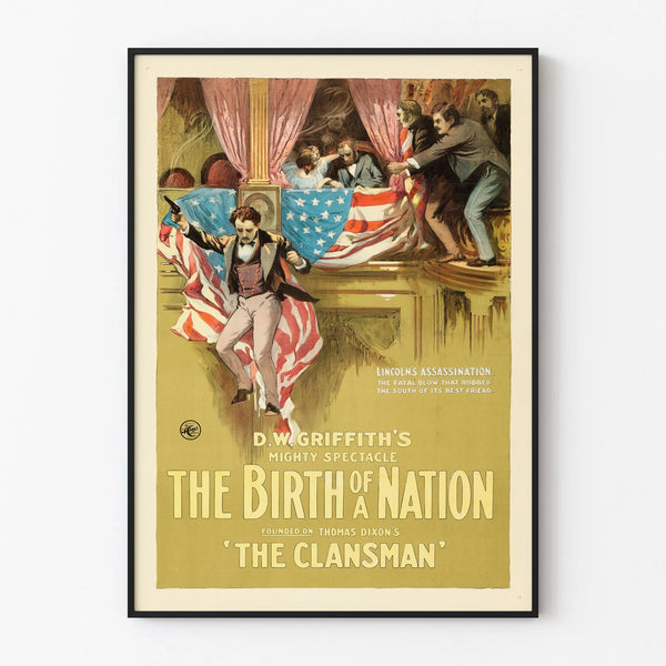 Vintage poster The Birth of a Nation - Historic assassination scene