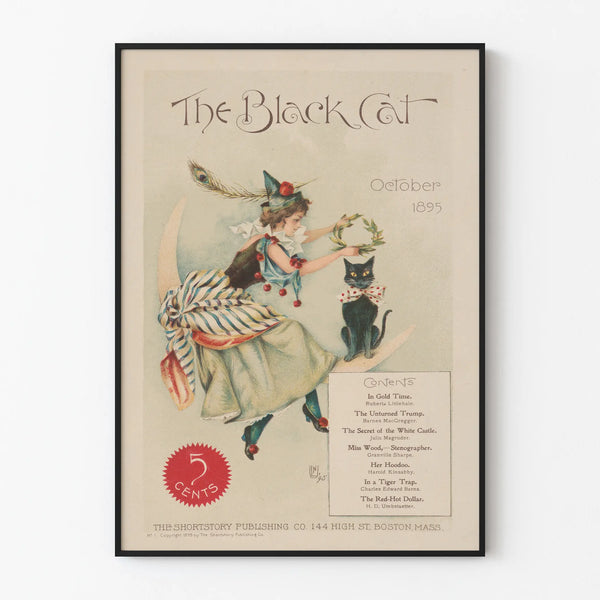 Vintage poster The Black Cat - October 1895 illustration