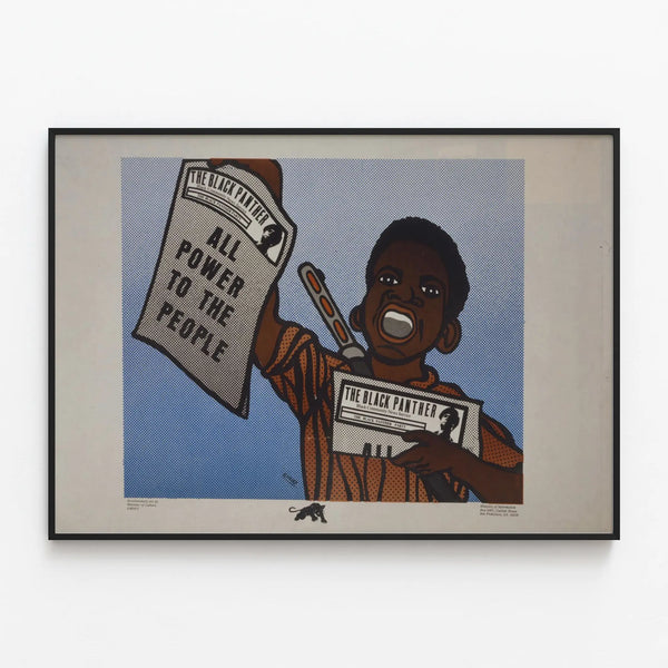 Poster Black Panther - All Power to the People — framed artwork on a wall