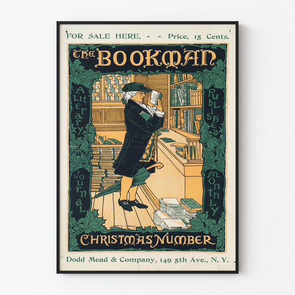 Vintage poster The Bookman Christmas Number for literary wall decoration