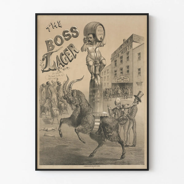 Vintage poster The Boss Lager - Retro wall decoration beer