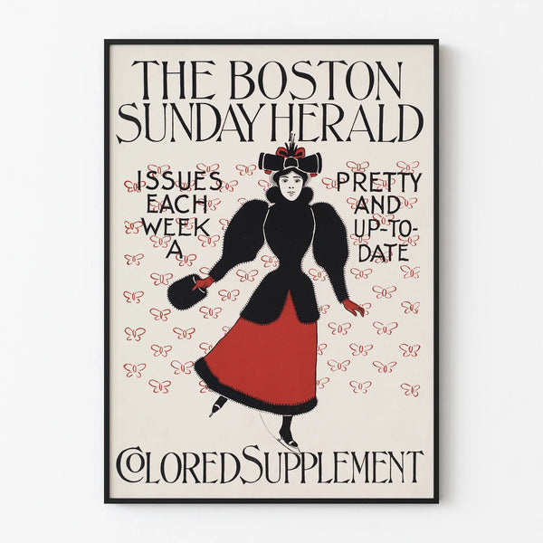 Vintage Poster The Boston Sunday Herald Colored Supplement