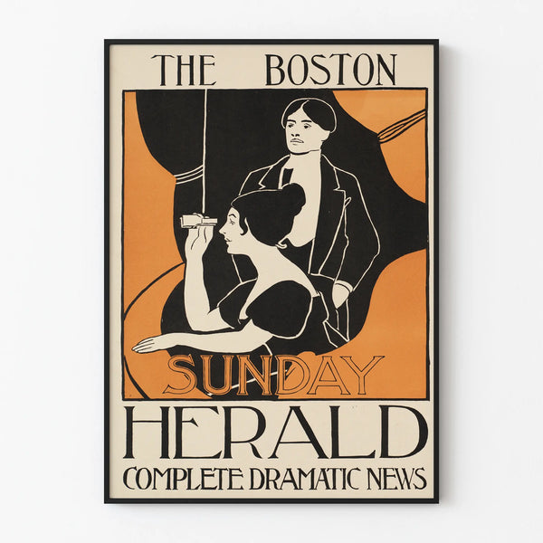 Vintage Poster The Boston Sunday Herald - Retro Wall Decoration