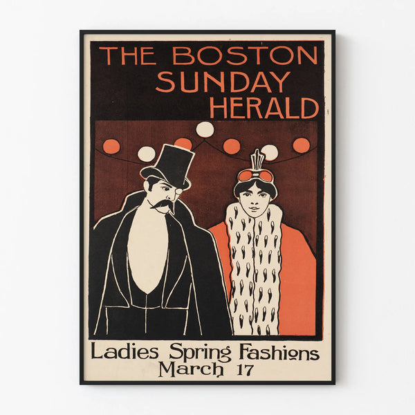 Vintage Poster The Boston Sunday Herald - Spring Fashion for Women
