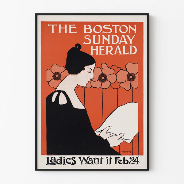 Vintage poster The Boston Sunday Herald - Ladies Want It