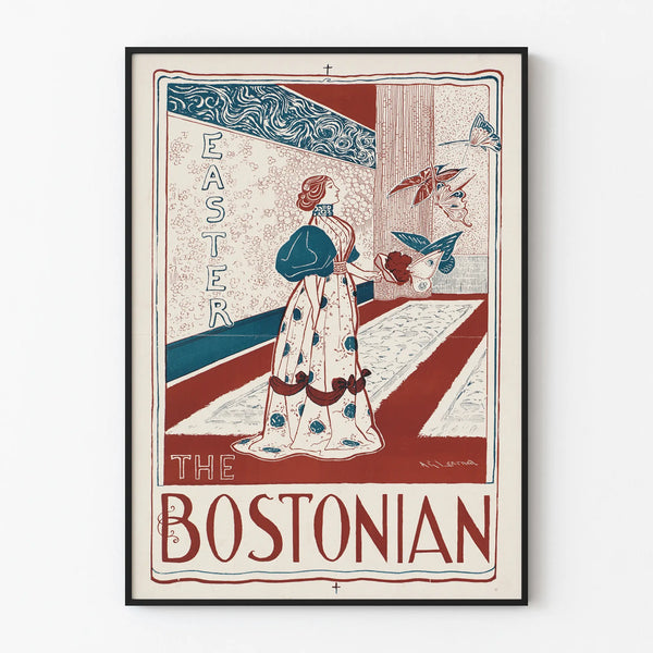 Vintage poster The Bostonian Easter for wall decoration