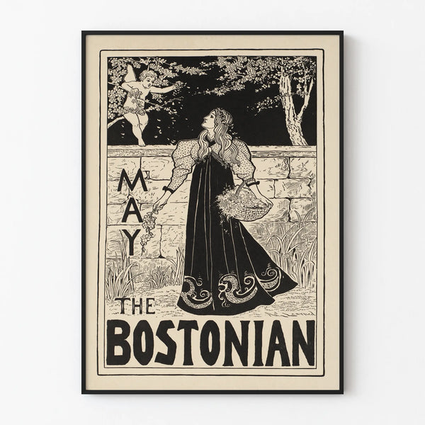Vintage poster The Bostonian May in black and white