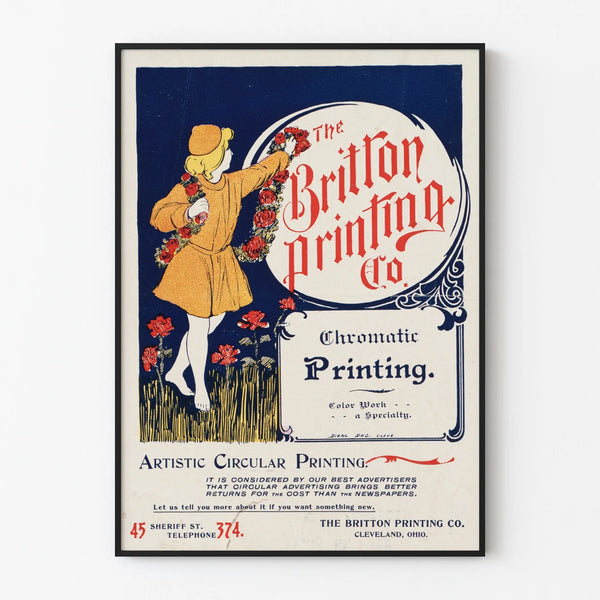 Vintage Poster The Britton Printing Co. - Retro Wall Decoration