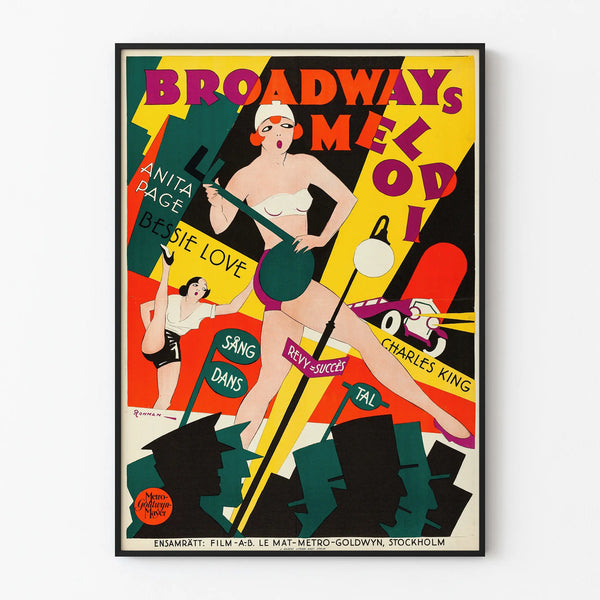 Vintage Broadway Melody Poster - Theater and Music Wall Decoration