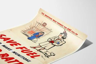 Vintage poster raising awareness about fuel economy